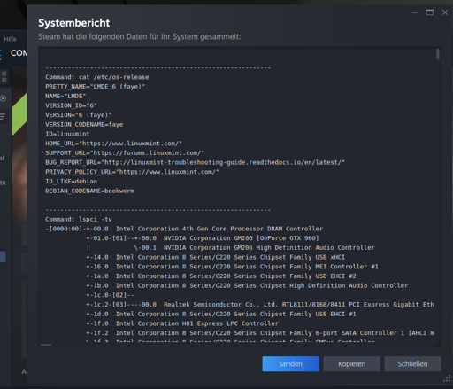 Lets send Steam Support our LINUX System-Report so they know we exist! :D